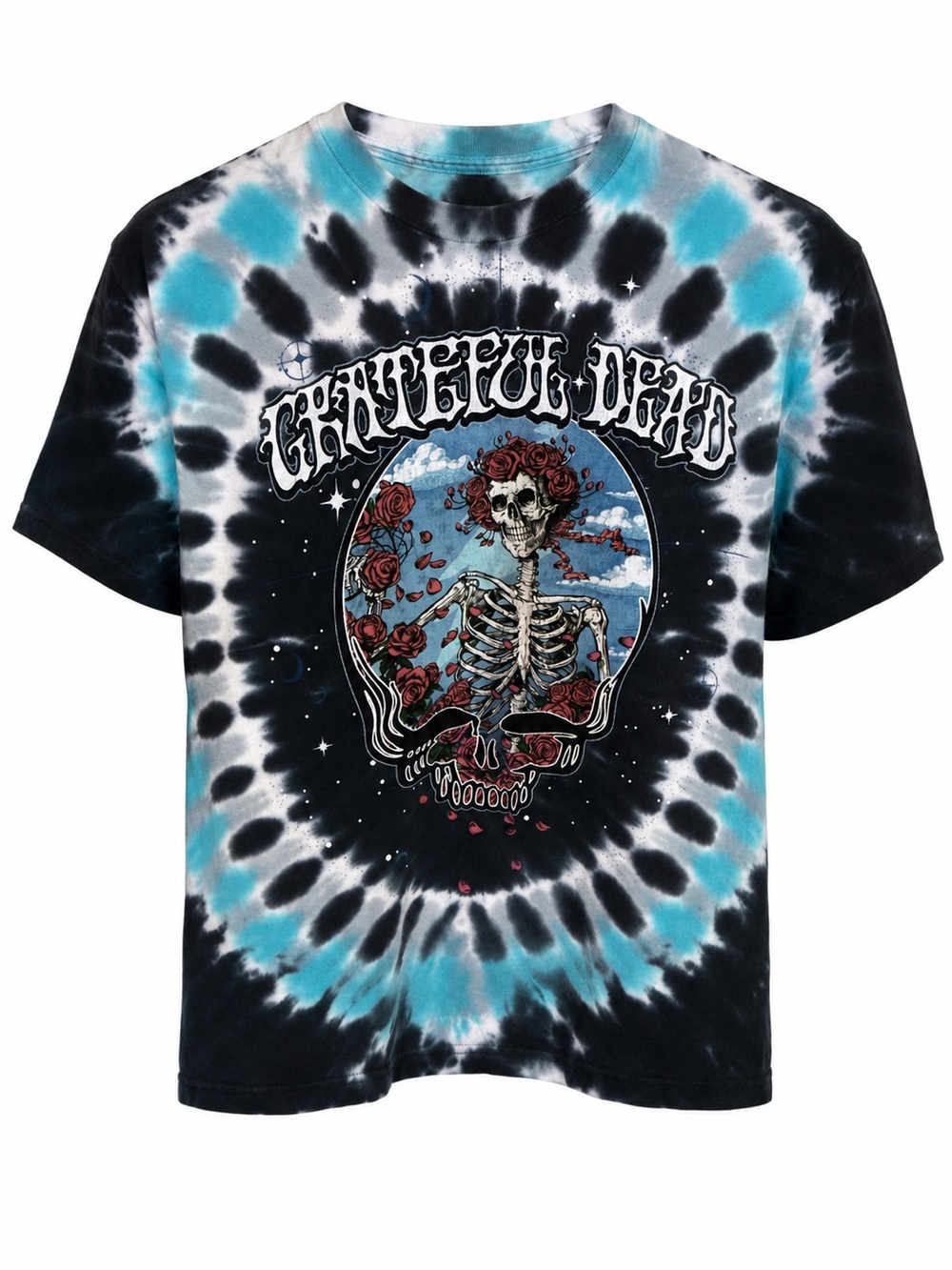 Liquid Blue Grateful Dead Bertha Skull Tie Dye T Shirt Medium M Band Tee